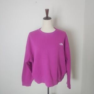 The North Face Sweatshirt Women's XL Purple Crew Neck Relaxed Boxy Cropped